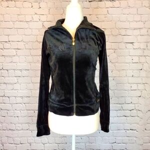 𝅺bcbgmaxazaria Black Zip Up Sweater sz. Small